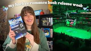 VLOG my hockey romance book release day hockey games amp new years goals [upl. by Mcripley998]