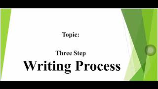 Three step Writting process [upl. by Leen210]