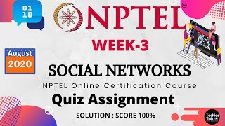 NPTEL Social Networks Week 3 Quiz Assignment Solutions  August 2020  Swayam [upl. by Sral]