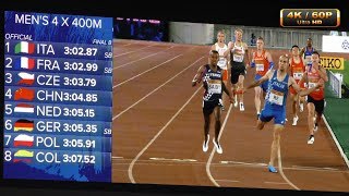 Mens 4x400m FINALB World Relays Yokohama 2019 4K [upl. by Anhpad741]