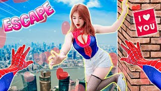 How Angry POLICE amp SPIDERGIRL Escape CRAZY BAD GUY 😡 Romantic Love Story Spiderman POV [upl. by Onairam]