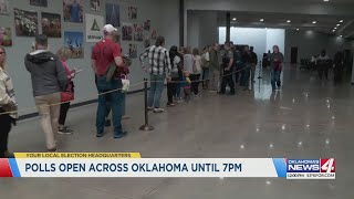 Polls open across Oklahoma until 7 pm [upl. by Ardnyk107]