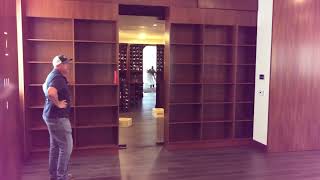 Dado Door Motorized Bookshelves for Secret Wine Room [upl. by Nuawtna]