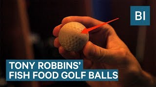 Tony Robbins hits fish food golf balls that dissolve into the ocean [upl. by Nrek]