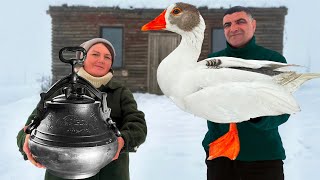 Fat Goose Stewed In An Afghan Cauldron An Incredibly Delicious Dish [upl. by Eytak]