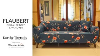 Flaubert Floral Printed 3 Seater Sofa Cover  Best Sofa Covers Online  Earthy Threads [upl. by Andrey]