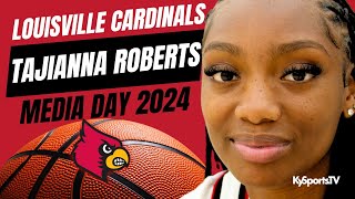 Louisville Cardinals Womens Basketball Tajianna Roberts  Media Day 2024 [upl. by Eppesiug]