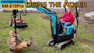 Mini Excavator  Using the Auger for the 1st time [upl. by Coralie]