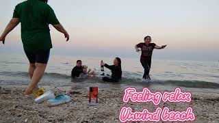 unwind beach feeling relax for a while at mezila Kuwait beach asmr satisfying [upl. by Yekcir281]