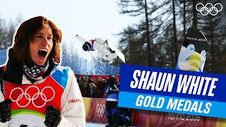 🇺🇸 ALL of Shaun Whites Gold Medal Runs at the Olympics 🥇🏂 [upl. by Leifer]