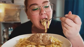 MUKBANG  Fläskkarregryta amp tagliatelle LIFE UPDATE [upl. by Atnes800]