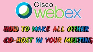 How to Make Cohost in Your Cisco webex meeting app। sd online shala।shorts [upl. by Huxham338]