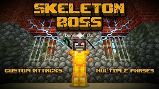 Custom Commands Skeleton Boss Minecraft Bedrock Tutorial [upl. by Iana483]