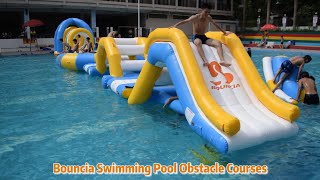 Bouncia Water Obstacle Course for Swimming Pool [upl. by Files]