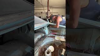 DEDENT DAT DUSTER Easy DIY Prep Sanding Plymouth Inside Panel How To Pop A Dent Fast On Classic Car [upl. by Enyalaj]