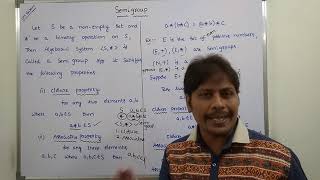 SEMIGROUP IN DISCRETE MATHEMATICS  ALGEBRAIC STRUCTURE  DISCRETE MATHEMATICS  GROUP THEORY [upl. by Ahsetra]