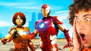 ADOPTED By IRON MAN in GTA 5 [upl. by Airdnat435]