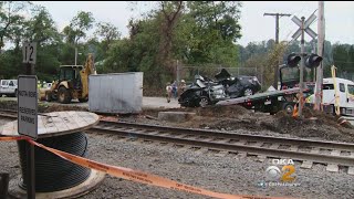 Three Injured In VehicleTrain Collision In Aspinwall [upl. by Nelleus]