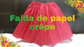 Como hacer una falda de papel crêpe💕 [upl. by Ludba]