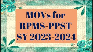 MOVs for RPMS PPST SY 2023 2024 [upl. by Rooker]