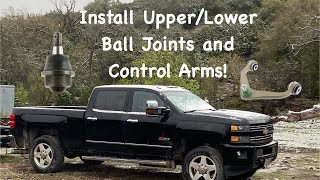 How to replace upper amp lower ball joints and control arms on Chevy Silverado 2500 HD Part 1 of 2 [upl. by Daphne178]