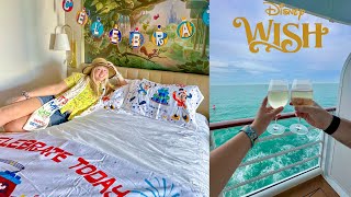 Disney Wish Cruise 2024  Stateroom SURPRISE Embarkation Day Sailaway Party Food Shows amp MORE [upl. by Eimrots415]