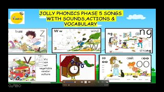 JOLLY PHONICS GROUP 5 zwngvshortamplong ooSONGSSOUNDSACTIONS AND VOCABULARY [upl. by Seeto663]