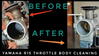 YAMAHA R15 THROTTLE BODY CLEANING EXPLAINED IN MALAYALAM [upl. by Irim539]