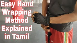 How to wrap your hands for boxing kickboxing in Tamil  Hand wraps 180 inches [upl. by Suivatal495]