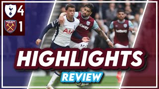 TOTTENHAM 41 WEST HAM  HIGHLIGHTS REVIEW  LIVE  PREMIER LEAGUE [upl. by Aicilanna]