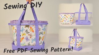 DIY Clear Mini Tote Bag  Sewing Tutorial and Free PDF Pattern [upl. by Kilar58]