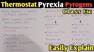 Thermostat  Pyrogens  Pyrexia  Class 12 Biology [upl. by Mandler903]