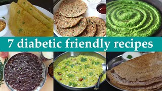 ಡಯಾಬಿಟಿಸ್ Indian breakfast recipes for diabetics  Monday to Sunday light dinner diabetes [upl. by Esimaj772]