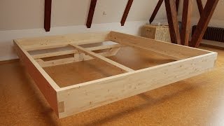 DIY MassivholzBett selber bauen [upl. by Allisurd403]