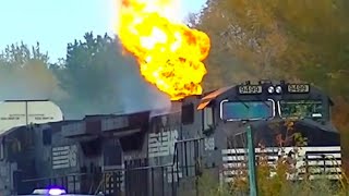 Norfolk Southern Train On Fire [upl. by Essej]