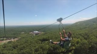 ZIP LINING CAMELBACK MOUNTAIN RESORT  Stealing golf carts in Rhode Island [upl. by Mallen]