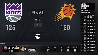 Sacramento Kings  Phoenix Suns  NBA Regular Season TNT Live Scoreboard [upl. by Tsai]