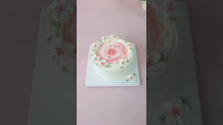 Vanilla Cake। Rose nozzle decoration। White Forest Cake shortvideo cakedesign whippedcreamflowers [upl. by Liahus]