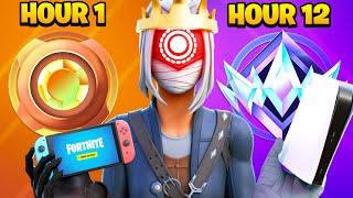 Bronze to UNREAL using EVERY CONSOLE in 12 HOURS Solo Fortnite Ranked [upl. by Bruce]