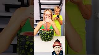 Sosis jumbo comedy prank challenge reaction satisfying watermelon sosis [upl. by Oirretna]