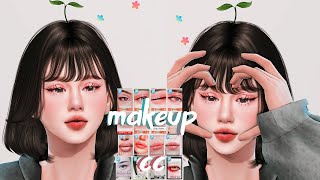 makeup cc folder 🦩100 items blush eyeshadow lips eyeliner [upl. by Virgy]