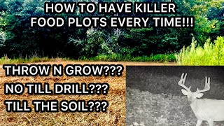 NO TILL DRILL THROW N GROW OR FULL TILLAGE FALL FOOD PLOTS HD 1080p [upl. by Alliehs280]