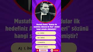 Mustafa Kemal Atatürk Kurtuluş Savaşı Soru 1 Kpss Önlisans  Kpss Lisans Soruları kpss kpsslisans [upl. by Ashling757]