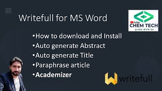 Writefull for word auto generate abstract n Title how to download  install and use writefull [upl. by Akram]