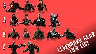 LEGENDARY GEAR TIER LIST ALL CHARACTERS SO FAR  INJUSTICE 2 [upl. by Dine]