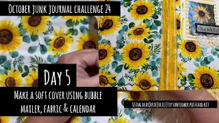 How I made a bubble wrap junk journal called cover Day 5 [upl. by Di]