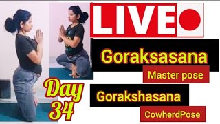 LiveSession34 GoraksasanaGorakshasanaCowherdPoseMasterPose Online Yoga Flexibility Hathayoga [upl. by Allac]