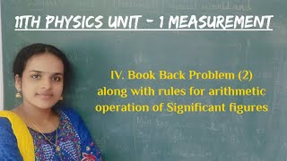 11th Physics L1 Book back Numericals 2 Solution along with arithmetic operation [upl. by Pitarys]