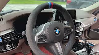 Embossed alcantara steering wheel cover for BMW G20 G30 [upl. by Rimola]