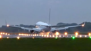 Tui AirExplore B737800 Wet Landing at Norwich Airport [upl. by Ahsed203]